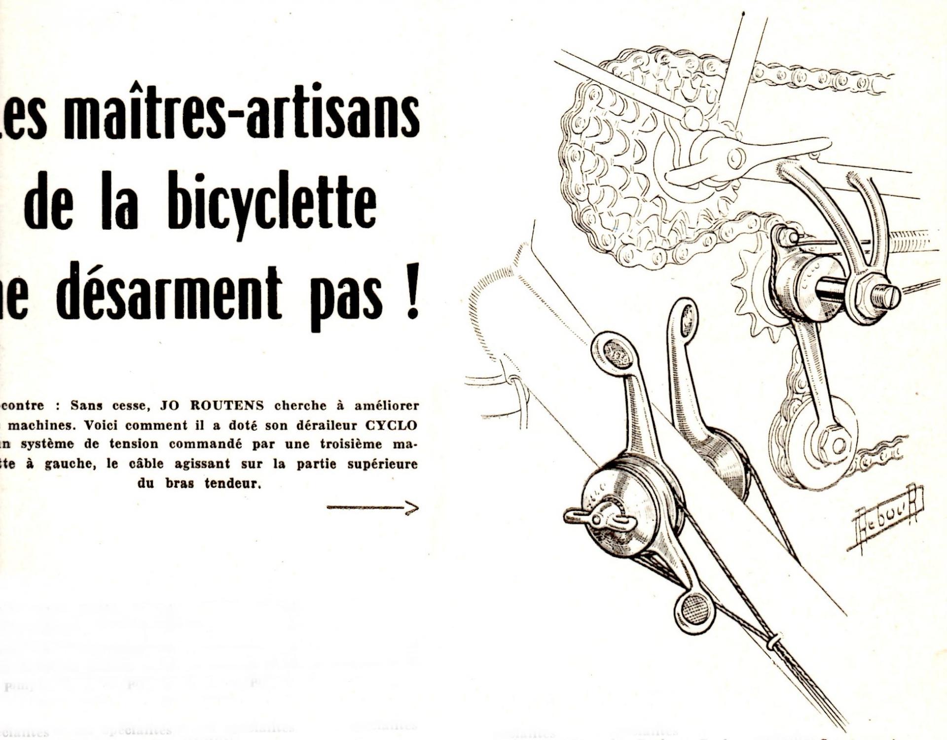 1957 modification derailleur cyclo par jo routens