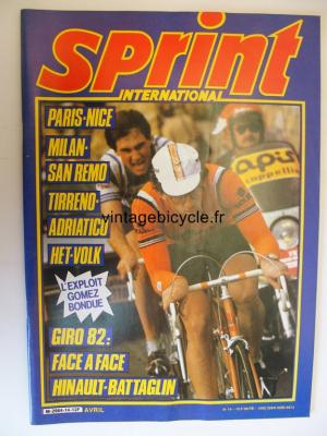 SPRINT INTERNATIONAL 1982 - 04 - N°14 avril 1982