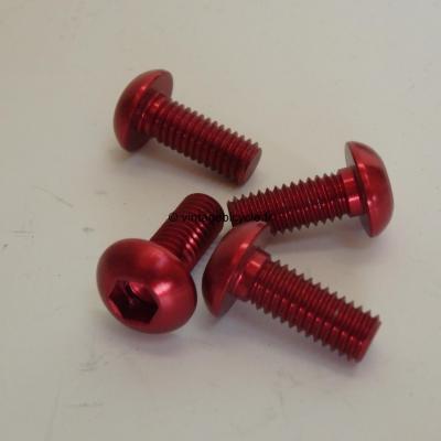 Universal V-Brake/ Canti Arm Mounting Ergal Bolt 6x15mm (4) NOS Red