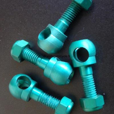 Brake Aluminum Shoe Eye Bolt Set (4) anodized green