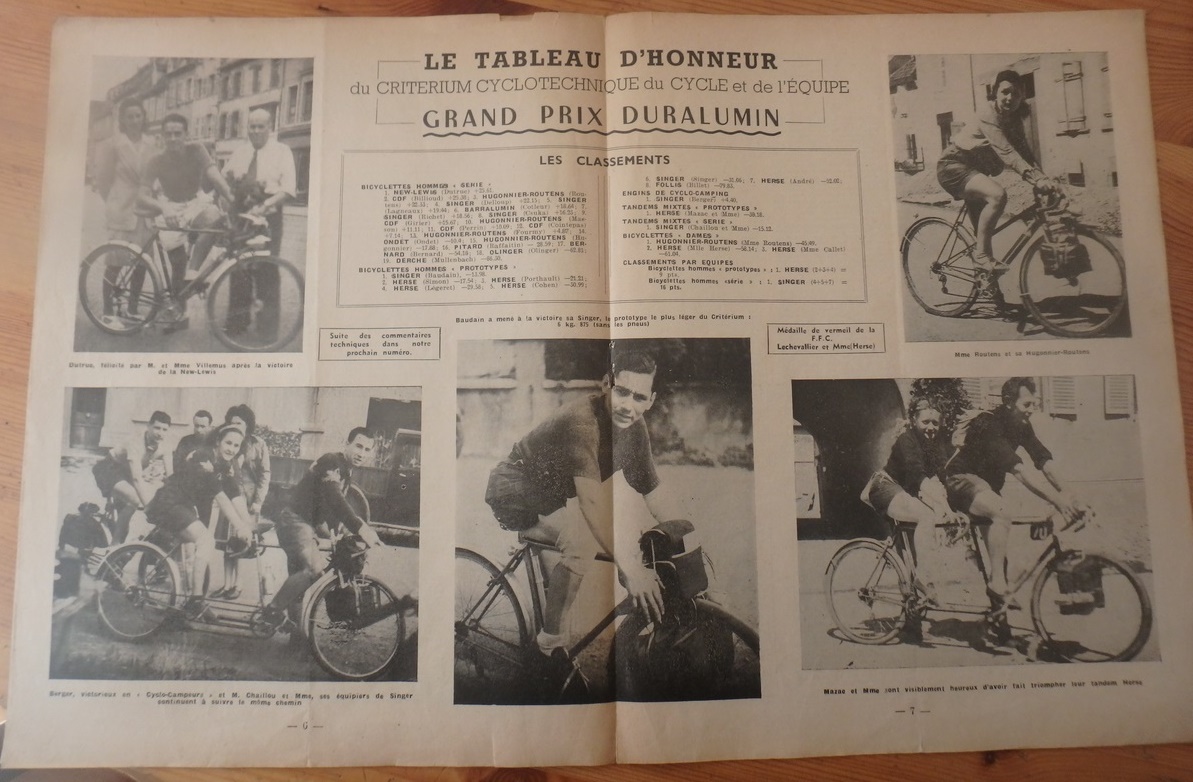 Paulette routens le cycle 1946 criterium technique