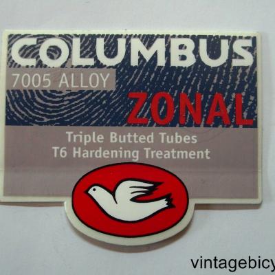 COLUMBUS ZONAL ORIGINAL Tubes autocollants NOS
