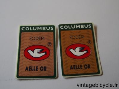 COLUMBUS FODERI AELLE OR ORIGINAL Bicycle Frame Tubing STICKER NOS (a pair)