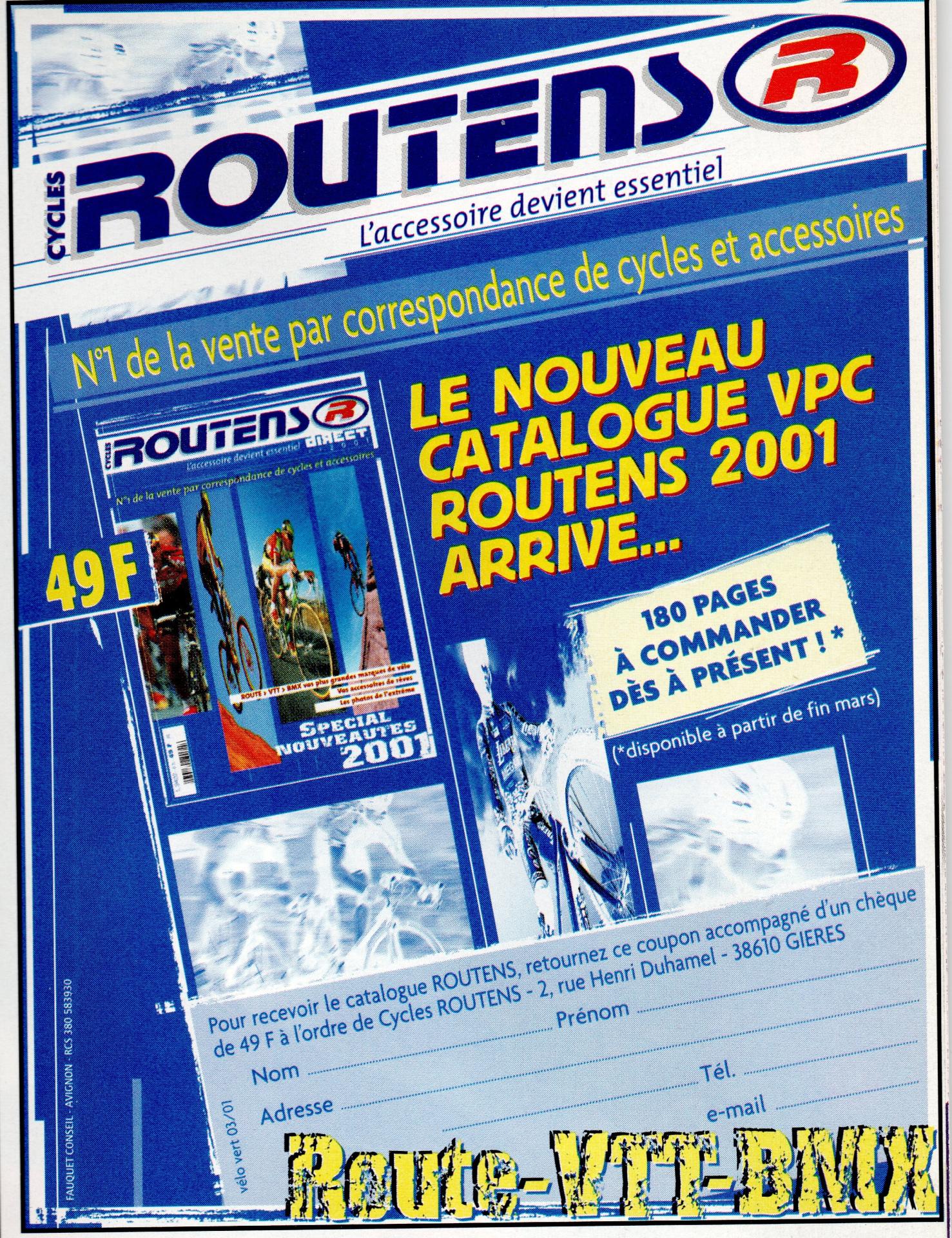 Publicite dans velovert juillet 2001