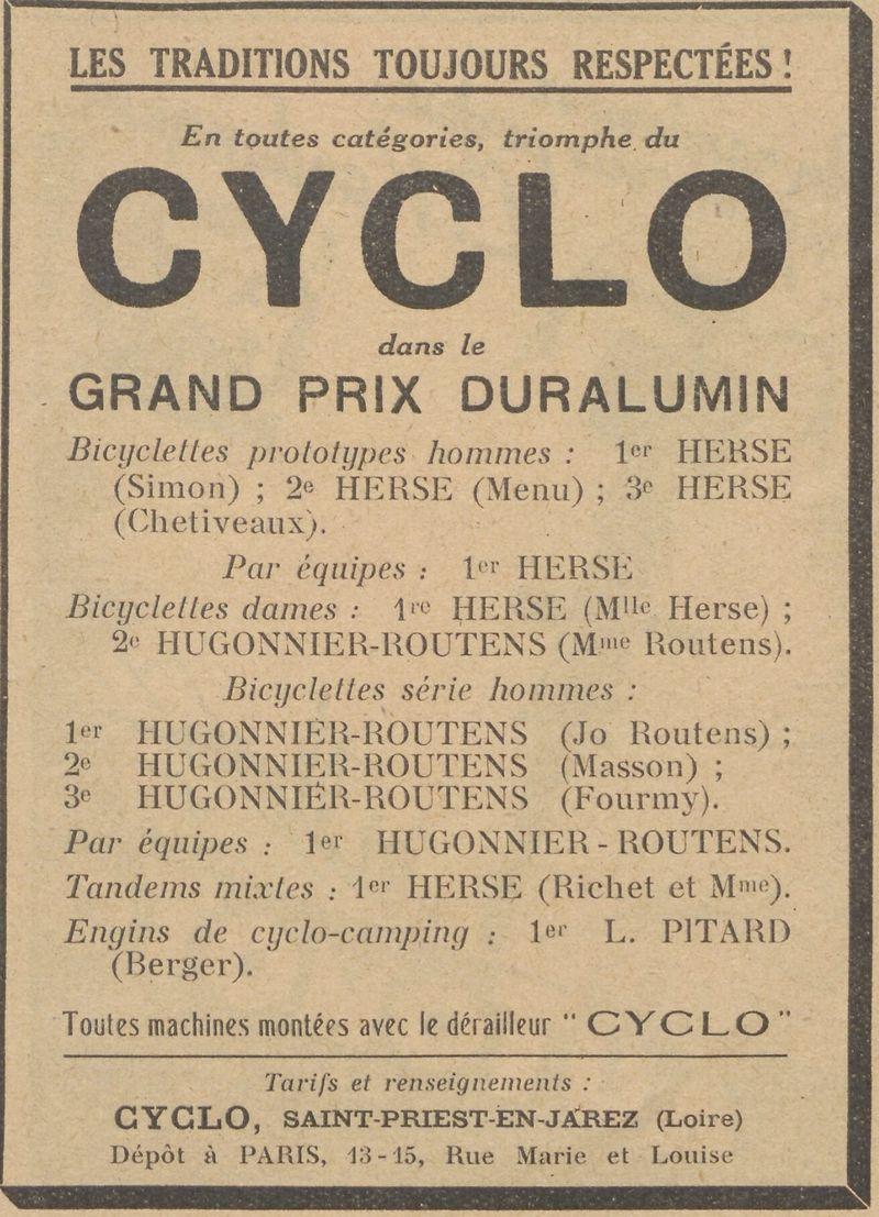 Reclame cyclo 1947