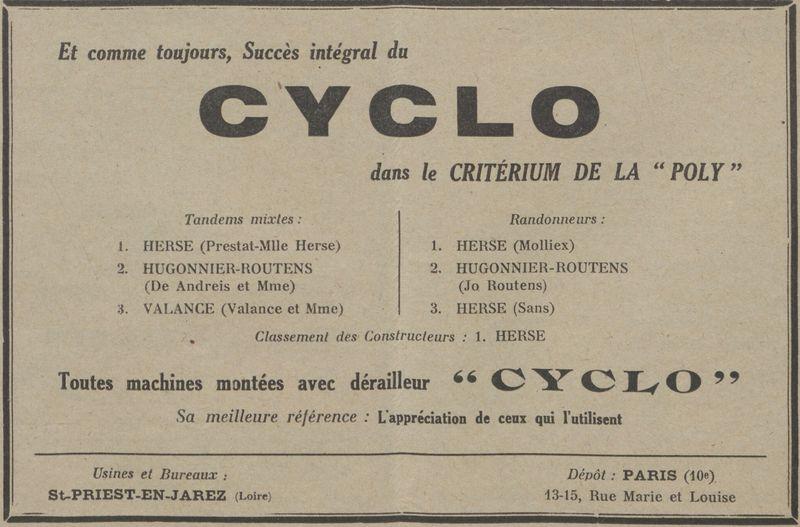Reclame cyclo 1950