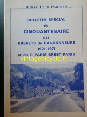 AUDAX CLUB PARISIEN - CINQUANTENAIRE BREVETS de RANDONNEURS