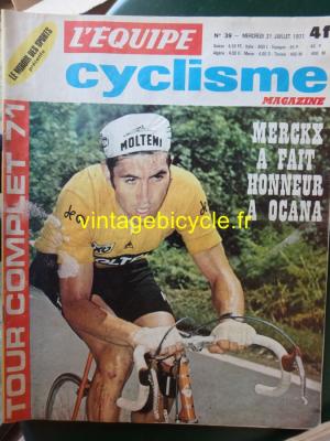 L'EQUIPE CYCLISME MAGAZINE 1971 - 071 - N°39 Juillet 1971