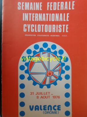 SEMAINE FEDERAL CYCLOTOURISME VALENCE 1976 PARCOURS