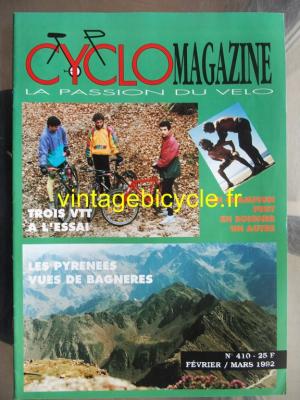 CYCLO MAGAZINE 1992 - 02 - N°410 fevrier / mars 1992