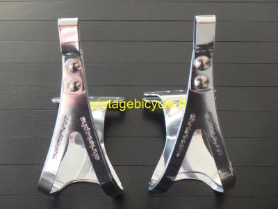CHRISTOPHE NOS CHROMED STEEL CYCLOCROSS TOE CLIPS, DOUBLE CLIPS MEDIUM