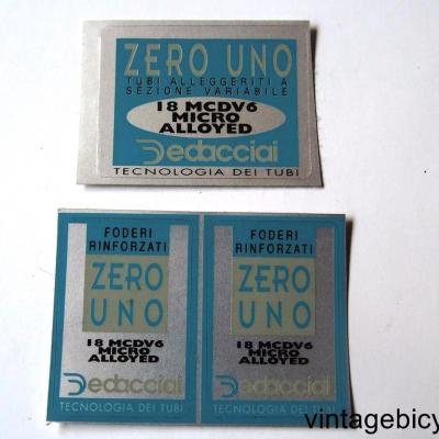 DEDACCIAI ZERO UNO ORIGINAL Bicycle Frame Tubing STICKER NOS