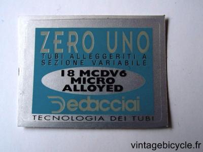 DEDACCIAI ZERO UNO ORIGINAL Tubes autocollants NOS