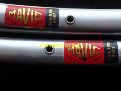 MAVIC Monthelery Route 32h silver tubular rims 700c Vintage NOS / New set (2)