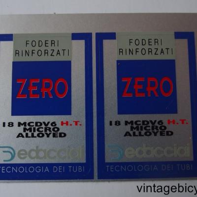 DEDACCIAI ZERO FORK BLADES ORIGINAL Bicycle Frame Tubing STICKER NOS (a pair)