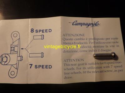 CAMPAGNOLO Vis de réglage dérailleur arriére. NOS