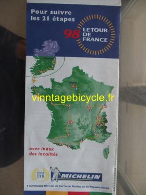 Tour de France Carte officiel 1998