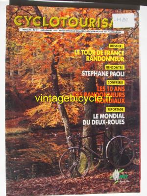Cyclotourisme 1993 - 11 - N°411 novembre 1993