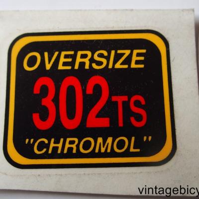 OVERSIZE 302TS CHROMOL ORIGINAL Bicycle Frame Tubing STICKER NOS