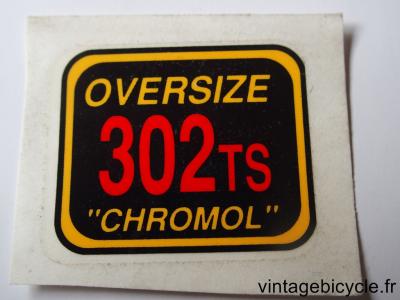 OVERSIZE 302TS CHROMOL ORIGINAL Bicycle Frame Tubing STICKER NOS