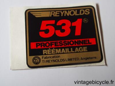 REYNOLDS 531 PROFESSIONNEL REEMAILLAGE ORIGINAL Bicycle Frame Tubing STICKER NOS
