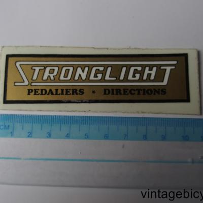 STRONGLIGHT PEDALIER - DIRECTIONS STICKER NOS