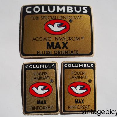 COLUMBUS MAX ORIGINAL Tubes autocollants NOS