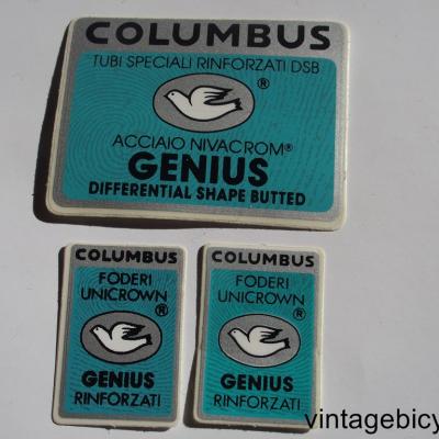 COLUMBUS GENIUS ORIGINAL Tubes autocollants NOS