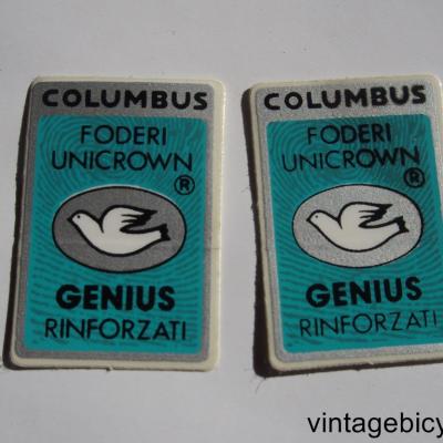 COLUMBUS  FODERI GENIUS LAMINATI ORIGINAL Tubes autocollants NOS (une paire)