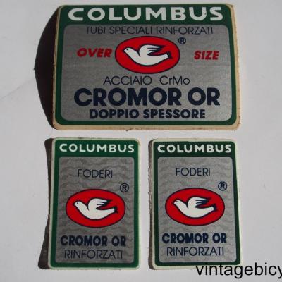 COLUMBUS CROMOR OR OVER SIZE ORIGINAL Tubes autocollants NOS