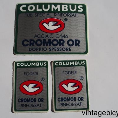 COLUMBUS CROMOR OR ORIGINAL Tubes autocollants NOS