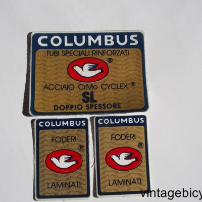 COLUMBUS SL ORIGINAL Tubes autocollants NOS