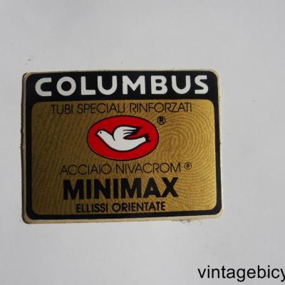 COLUMBUS MINIMAX NEW ORIGINAL Tubes autocollants NOS