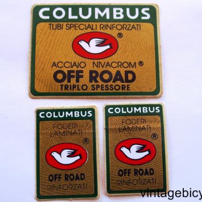 COLUMBUS OFF ROAD ORIGINAL Tubes autocollants NOS