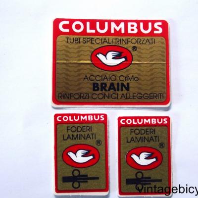 COLUMBUS BRAIN NEW ORIGINAL Tubes autocollants NOS