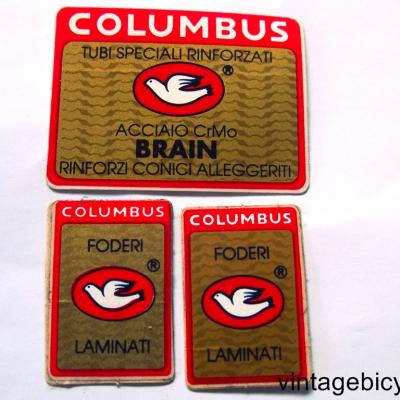 COLUMBUS BRAIN NEW ORIGINAL Tubes autocollants NOS