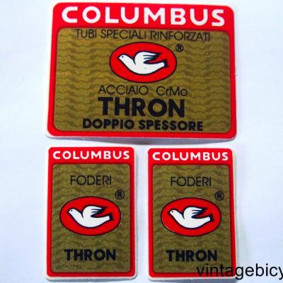 COLUMBUS THRON ORIGINAL Tubes autocollants NOS