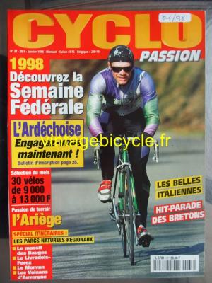 CYCLO PASSION 1998 - 01 - N°37 janvier 1998