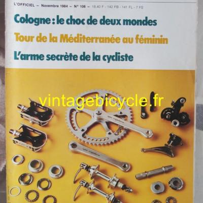 LE CYCLE l'officiel 1984 - 11 - N°106 novembre 1984