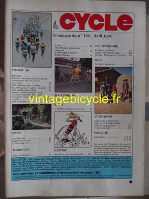 LE CYCLE l'officiel 1984 - 04 - N°100 avril 1984