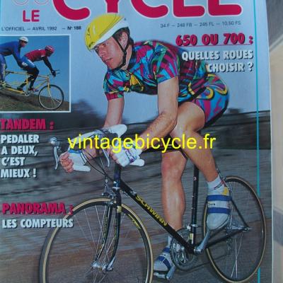 LE CYCLE l'officiel 1992 - 04 - N°188 avril 1992