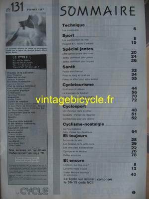 LE CYCLE l'officiel 1987 - 02 - N°131 fevrier 1987