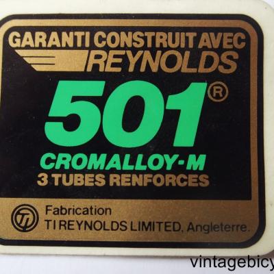 REYNOLDS 501 ORIGINAL Tubes autocollants NOS