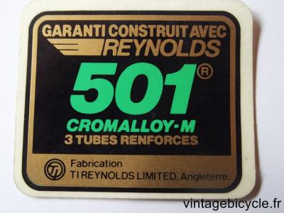 REYNOLDS 501 ORIGINAL Tubes autocollants NOS