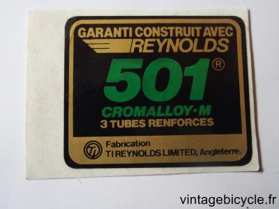 REYNOLDS 501 Bicycle Frame Tubing STICKER NOS