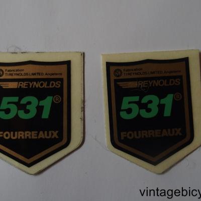 REYNOLDS 531 FOURREAUX ORIGINAL Tubes autocollants NOS (une paire)