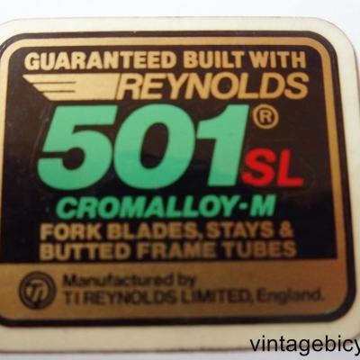 REYNOLDS 501 SL ORIGINAL Tubes autocollants NOS