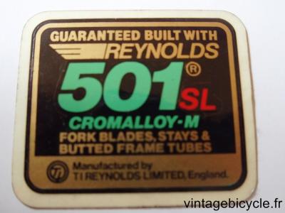 REYNOLDS 501 SL Bicycle Frame Tubing STICKER NOS