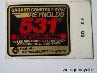 REYNOLDS 531 PROFESSIONNEL ORIGINAL Bicycle Frame Tubing STICKER NOS