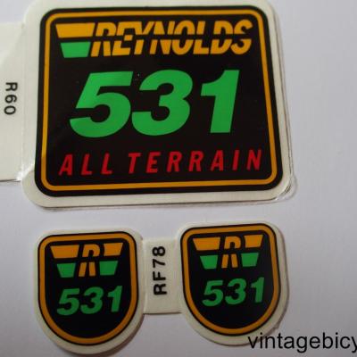 REYNOLDS 531 ALL TERRAIN ORIGINAL Tubes autocollants NOS